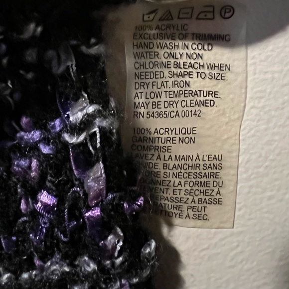 Allison Daley Petite Vintage L Purple, Black & Grey Tweed-like Zipper Jacket - Picture 6 of 8